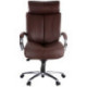 Кресло руководителя Helmi HL-ES03 "Invincible" повышенной прочности, кожа коричневое, мультибл, хром, до 250 кг