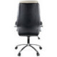 Кресло руководителя Helmi HL-E01 "Inari", экокожа черная/бежевая, хром