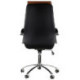 Кресло руководителя Helmi HL-E01 "Inari", экокожа черная/коричневая, хром