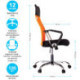 Кресло руководителя Helmi HL-E16 "Content", ткань/сетка/экокожа черная/оранжевая, хром