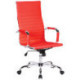Кресло руководителя Helmi HL-E17 "Slim", экокожа красная, хром