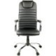 Кресло руководителя Helmi HL-E25 "Intelligent", экокожа черная, подголовник, хром
