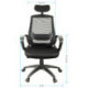 Кресло руководителя Helmi HL-E30 "Ergo" LT, регулируемые подголовник и поясничный упор, ткань черная