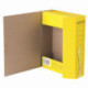 Папка архивная с завязками, микрогофрокартон, 75 мм, до 700 листов, желтая, STAFF, 128873