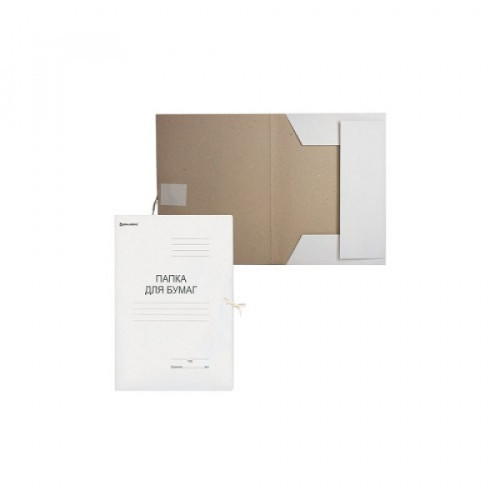 Папка для бумаг с завязками картонная BRAUBERG, гарантированная плотность 280 г/м2, до 200 л., 122292