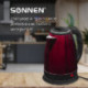 Чайник SONNEN KT-118С, 1,8 л, 1500 Вт, закрытый нагревательный элемент, нержавеющая сталь, кофейный, 452928