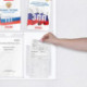 Доска-стенд "Уголок покупателя" (70х80 см), 5 плоских карманов А4 + объемный карман А5, BRAUBERG, 291098