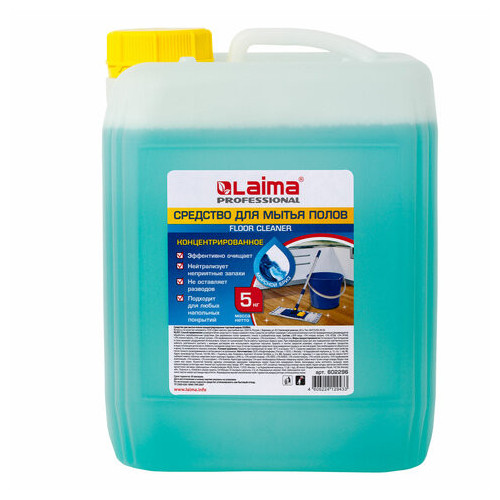 Средство для мытья пола 5 кг, ЛАЙМА PROFESSIONAL концентрат, "Морской бриз", 602296