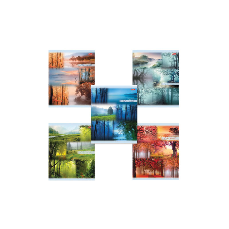 Тетрадь А5, 80 л., HATBER, скоба, линия, обложка картон, "ПРОБУЖДЕНИЕ ПРИРОДЫ" (5 видов), 80Т5В2, T241851