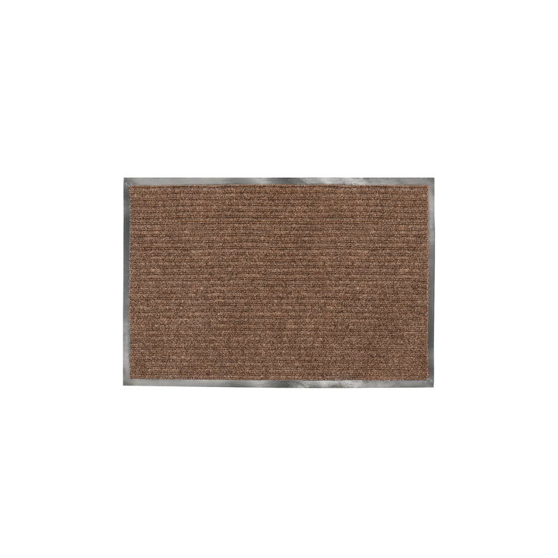 Коврик входной ворсовый влаго-грязезащитный 120х150х7 см, ребристый, коричневый