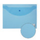 Папка-конверт с кнопкой STAFF, А4, 340х240 мм, 120 мкм, до 100 листов, прозрачная, синяя, 224623