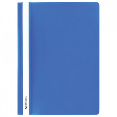 Скоросшиватель пластиковый BRAUBERG, А4, 130/180 мкм, голубой