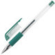 Ручка гелевая STAFF, корпус прозрачный, узел 0,5 мм, линия 0,35 мм, резиновый упор, зеленая