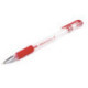 Ручка гелевая STAFF, корпус прозрачный, узел 0,5 мм, линия 0,35 мм, резиновый упор, красная