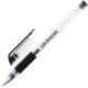 Ручка гелевая STAFF, корпус прозрачный, узел 0,5 мм, линия 0,35 мм, резиновый упор, черная, 141823