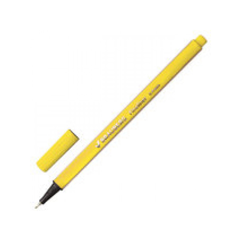 Ручка капиллярная BRAUBERG "Aero" трехгранная металлический наконечник 0,4 мм желтая 142248