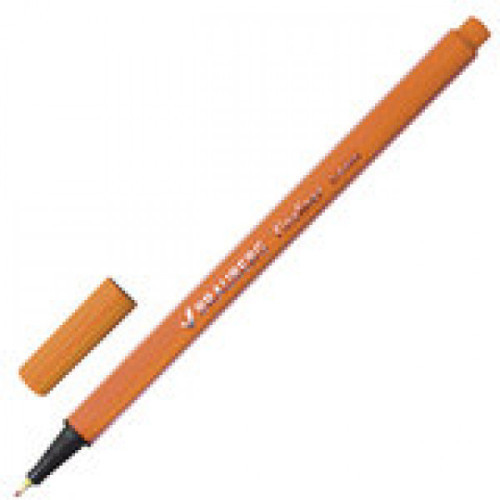 Ручка капиллярная BRAUBERG "Aero" трехгранная металлический наконечник 0,4 мм оранжевая 142249