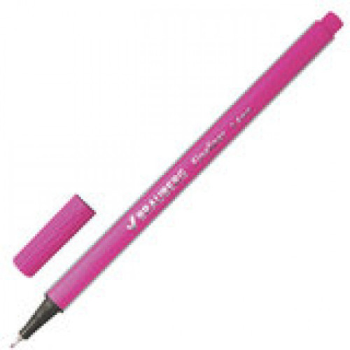Ручка капиллярная BRAUBERG "Aero" трехгранная металлический наконечник 0,4 мм розовая 142256