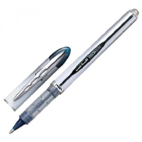 Ручка-роллер UNI-BALL (Япония) "Vision Elite", СИНЯЯ, узел 0,8 мм, линия письма 0,6 мм