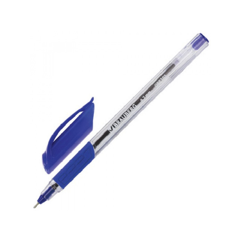 Ручка шариковая масляная с грипом BRAUBERG Extra Glide GT, трехгранная, узел 0,7 мм, линия 0,35 мм, синяя, OBP103