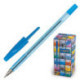 Ручка шариковая синяя, 0,5 мм, 0,7 мм, рифление, корпус тонированный синий, шестигранный, BEIFA (Бэйфа) 927, AA927-BL