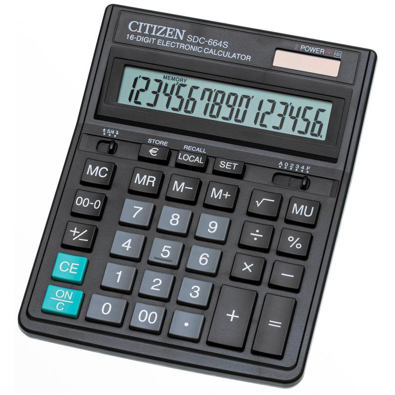 Калькулятор CITIZEN бухгалтерский SDC-664S 16 разрядный Dual Power