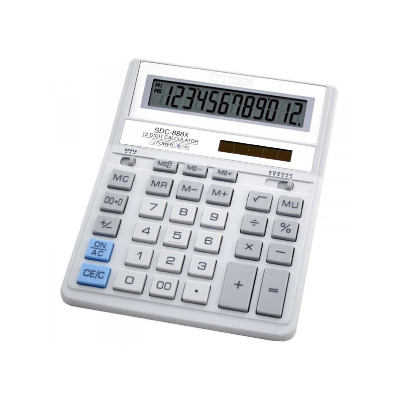 Калькулятор настольный Citizen SDC-888XWH 12-разрядный белый