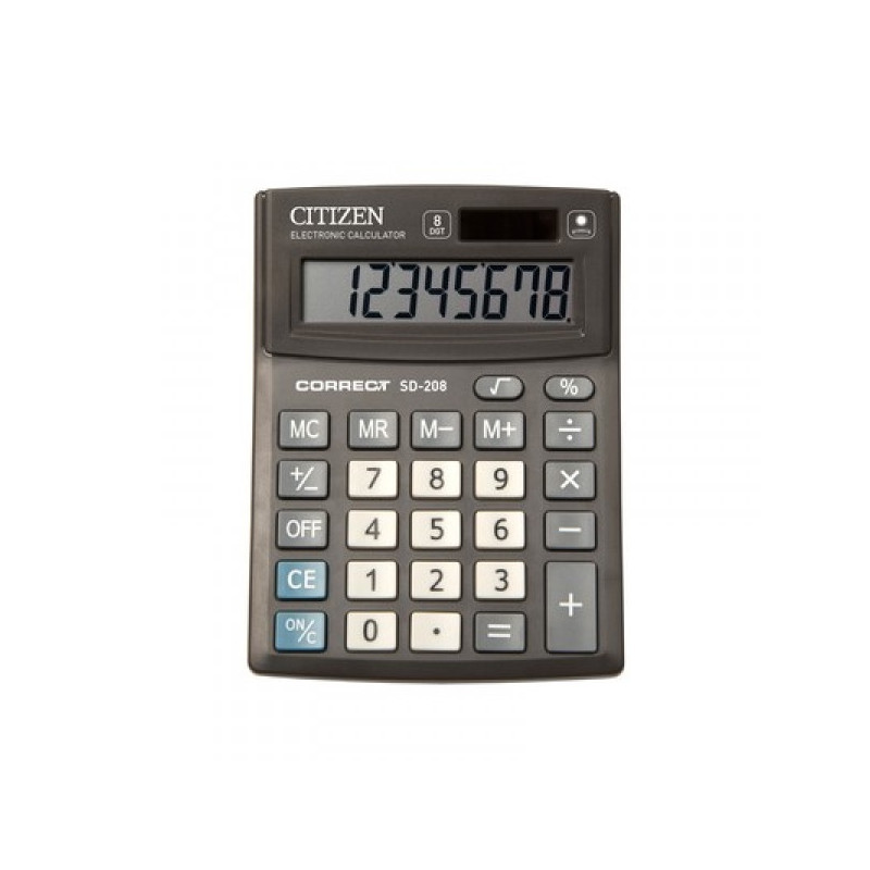 Калькулятор настольный CITIZEN Correct SD-208 8 разрядный черный