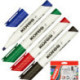 Набор маркеров для досок 4 штуки, скошенный наконечник 3-5 мм, 4 цвета (синий,зеленый, красный, черный), Kores 20845