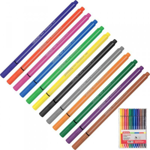 Набор линеров Attache Rainbow трехгранный корпус толщина линии 0.4 мм 12 цветов