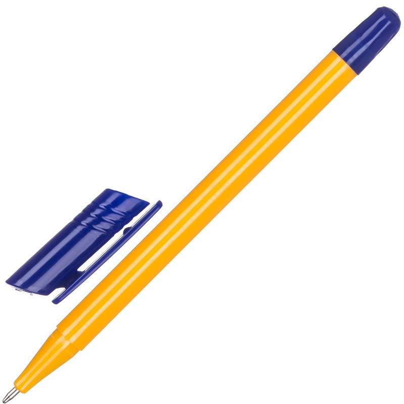 Ручка шариковая Attache Economy Trinity неавт..оранж.корпус. синяя. 0.5мм