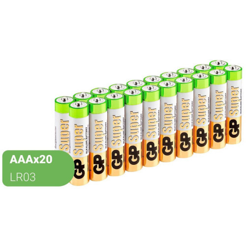 Батарейки GP 24A-2CRVS20, AAA (LR03) алкалиновая, 20 штук в упаковке