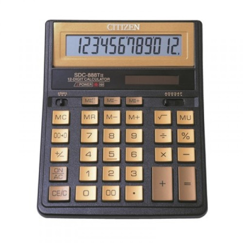Калькулятор настольный CITIZEN SDC-888TII Gold,12-разрядный, золотистый