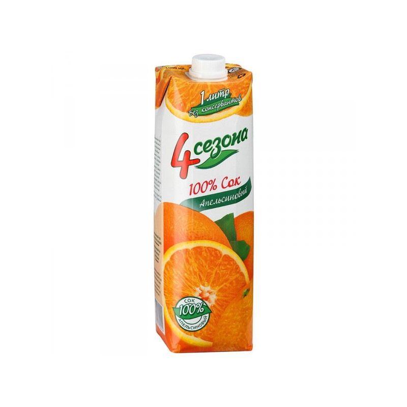 Сок 4 Сезона апельсин 1 литр