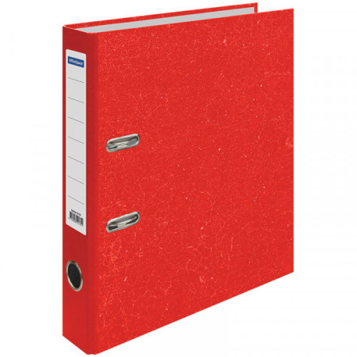 Папка с арочным механизмом 50мм, картон, красный мрамор, OfficeSpace