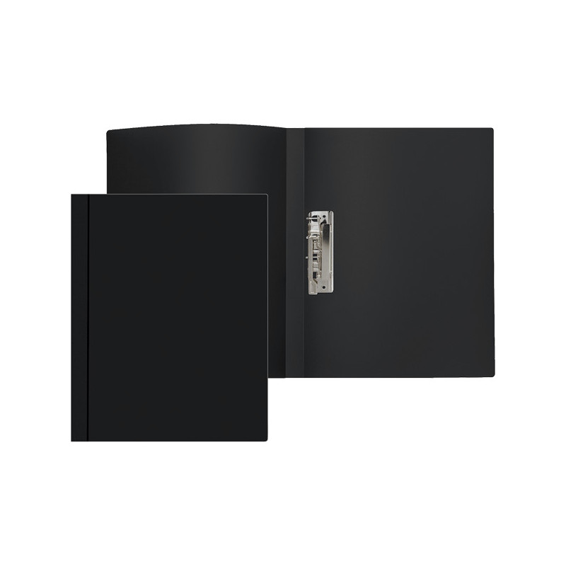 Папка с зажимом боковым, A4, 500мкм 15мм, пластик непрозрачная черная, Attomex