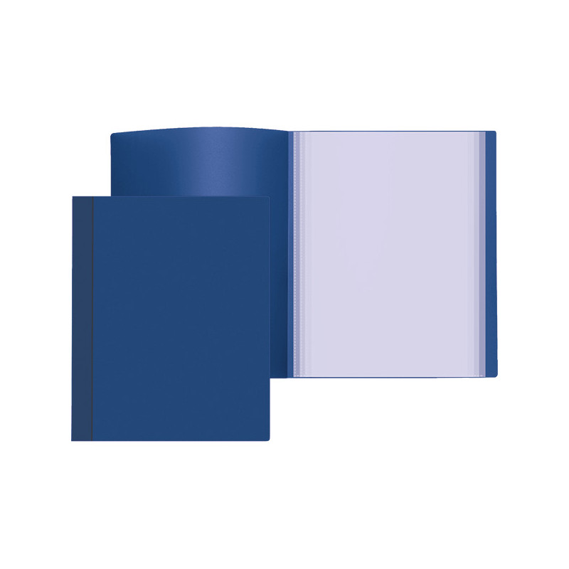Папка 40 вкладышей, 600 мкм, синяя, A4, фактура "песок", Attomex