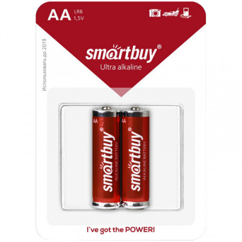 Батарейка SmartBuy AA (LR06) алкалиновая, BC2 2 шт/уп