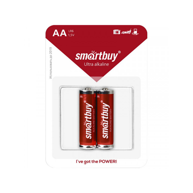 Батарейка SmartBuy AA (LR06) алкалиновая, BC2 2 шт/уп