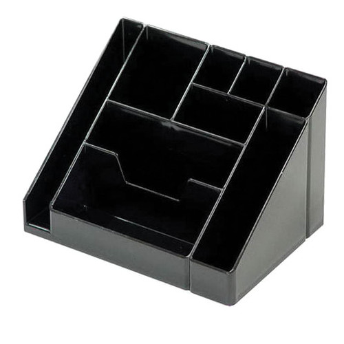 Подставка-органайзер 9 отделений, пластик, черный, 115х160х105 мм, СТАММ "Каскад"