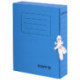 Папка архивная с завязками, микрогофрокартон, 75 мм, до 700 листов, синяя, STAFF, 128870