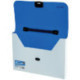 Портфель пластиковый BRAUBERG "Income", А4, 350х235х35 мм, без отделений, белый/синий, 224150