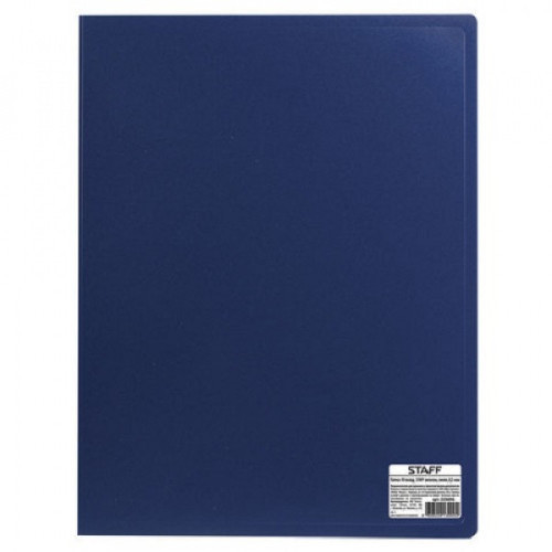 Папка с 30 прозрачными вкладышами, А4 0,5 мм, STAFF синяя