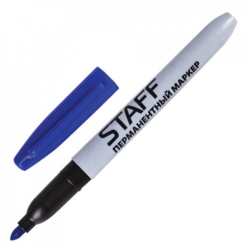 Маркер перманентный нестираемый STAFF синий (толщина линии 2-4 мм)