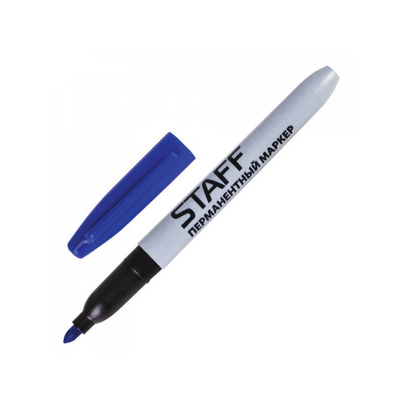 Маркер перманентный нестираемый STAFF синий (толщина линии 2-4 мм)