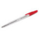 Ручка шариковая BRAUBERG "Line" корпус прозрачный узел 1 мм линия письма 0,5 мм красная 141341