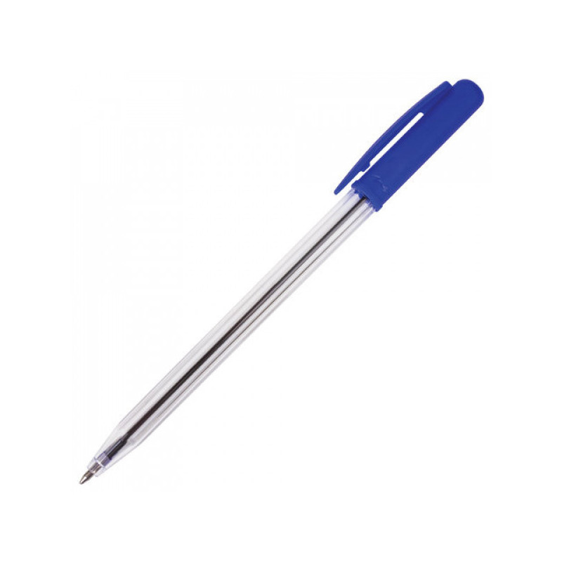 Ручка шариковая автоматическая STAFF корпус прозрачный узел 0,8 мм линия 0,4 мм синяя 141673