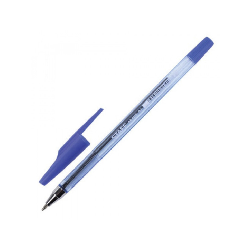 Ручка шариковая синяя, 0,35 мм, 0,7 мм, тонированный синий, STAFF AA-927