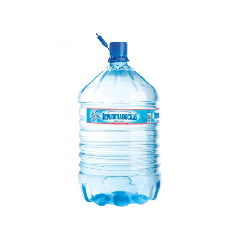 Вода для кулера негазированная питьевая "ЧЕРНОГОЛОВСКАЯ", 19 л, одноразовая пластиковая бутыль