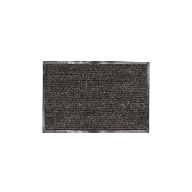 Коврик входной ворсовый влаго-грязезащитный 120х150х7 см, ребристый черный